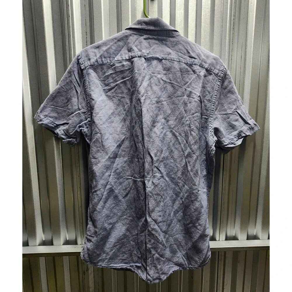 Banana Republic Linen Slim Fit Button Up Short Sleeve Men's Shirt Size M